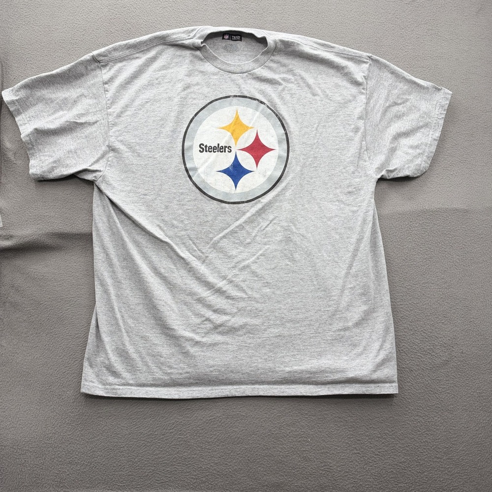 Pittsburgh Steelers Shirt Mens 2XL Gray NFL Football Logo Tee NFL Team Apparel